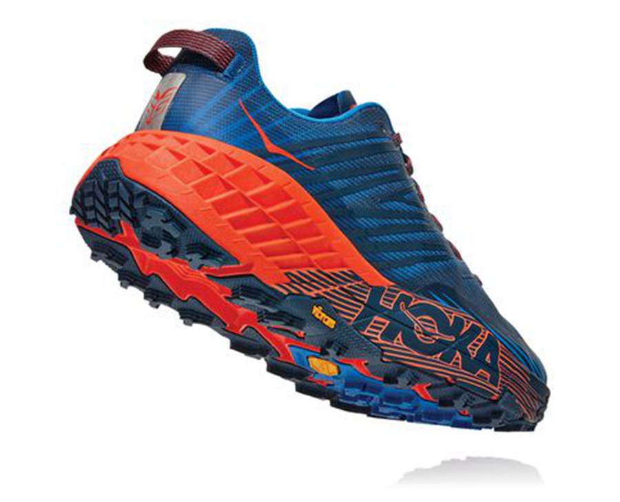 Hoka One One Trail Schoenen Heren - Speedgoat 4 - Blauw/Rood - VQ2761830